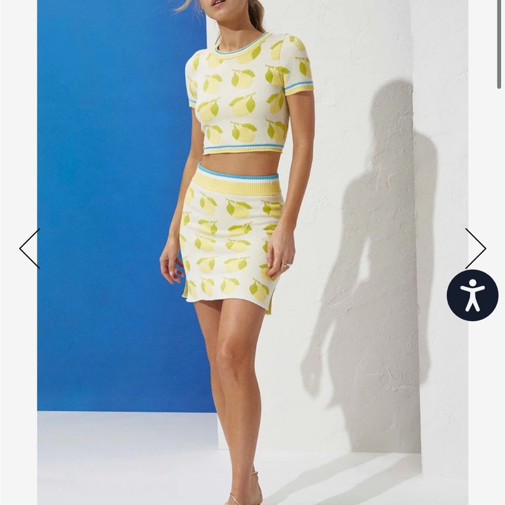 Solid&stripped medium lemon skirt